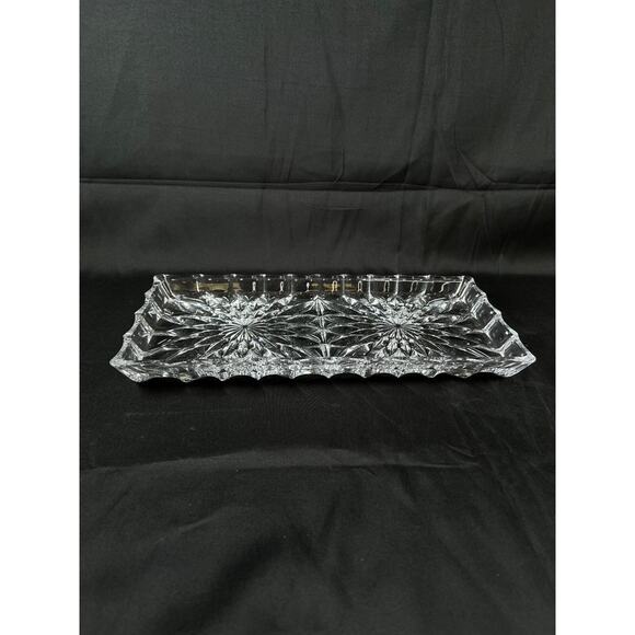 Vintage Bleikristall 24% Lead Crystal GERMAN Vase Tray glass clear candy dish - Picture 15 of 15